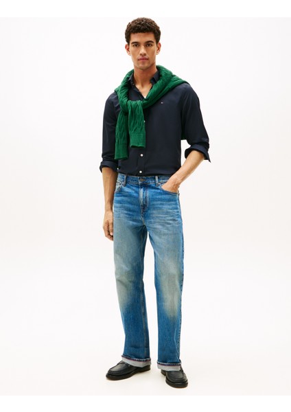 Normal Gömlek Yaka Mavi Erkek Gömlek MW0MW41353DW5_PERFORMANCE Twıll Rf