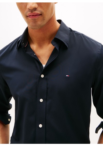 Normal Gömlek Yaka Mavi Erkek Gömlek MW0MW41353DW5_PERFORMANCE Twıll Rf modelleri