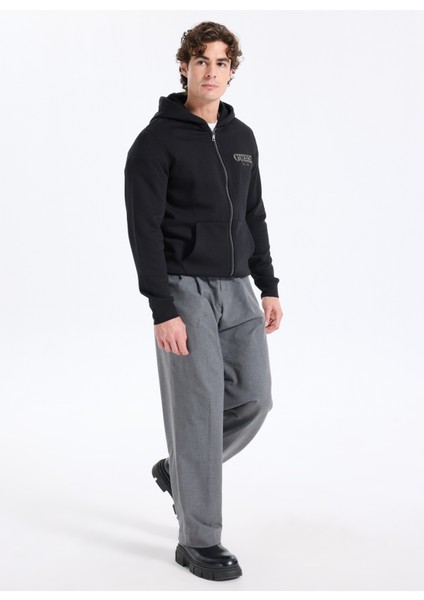 Kapüşon Yaka Siyah Erkek Sweatshırt M5BQ48K9Z21-JBLK Poly Erkek Sweatsh fiyatları