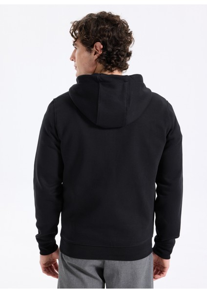 Kapüşon Yaka Siyah Erkek Sweatshırt M5BQ48K9Z21-JBLK Poly Erkek Sweatsh indirimleri