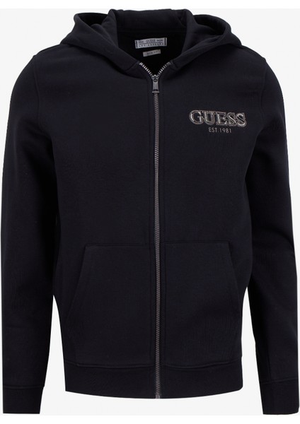 Kapüşon Yaka Siyah Erkek Sweatshırt M5BQ48K9Z21-JBLK Poly Erkek Sweatsh