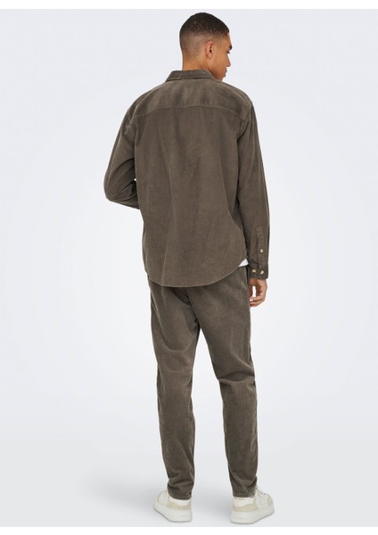 Rahat Açık Kahve Jakarlı Erkek Gömlek Onsalp Rlx 2pkt Washd Cord Ls Shırt fiyatları