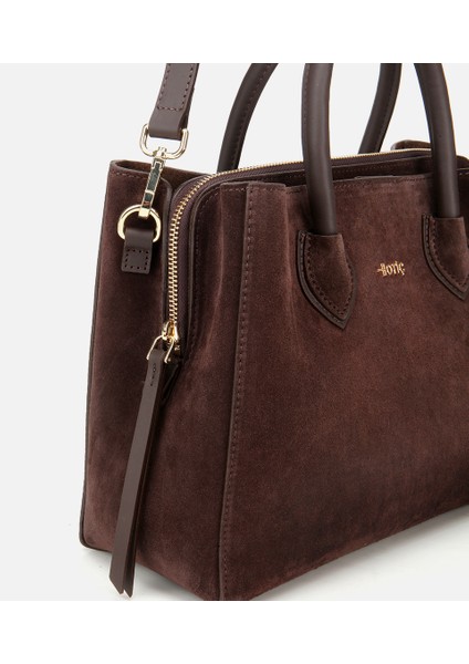 03CAH317110A480 KADIN Süet Deri Kahverengi Tote Çanta