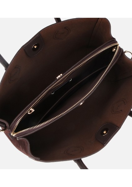 03CAH317110A480 KADIN Süet Deri Kahverengi Tote Çanta