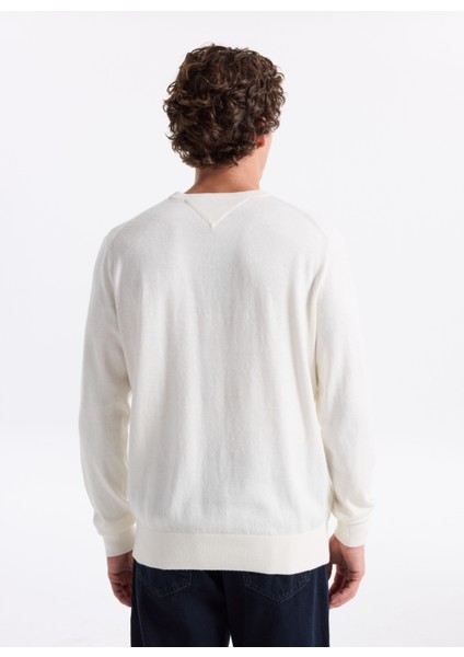 Bisiklet Yaka Normal Sarı Erkek Kazak MW0MW28046Z00_PIMA Org Ctn Cashmere indirimleri