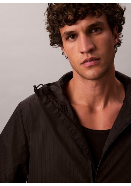 Classic Fit Siyah Erkek Ceket LV04RD510GUB1 Ls Aop Nylon Flange W modelleri