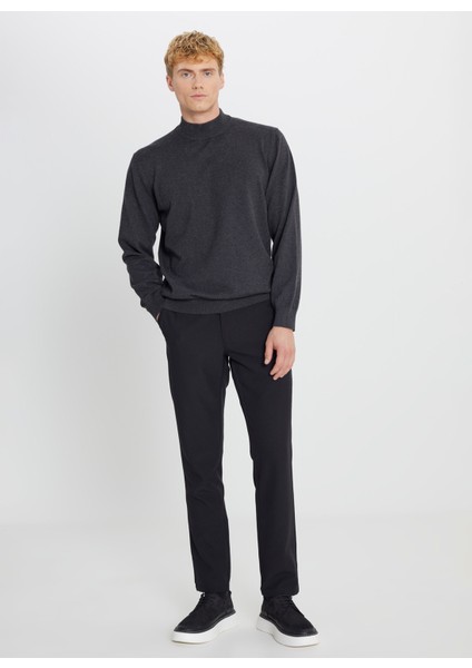 Yarım Italyan Yaka Standart Antrasit Melanj Erkek Kazak ACE043261438_ANM fiyatları