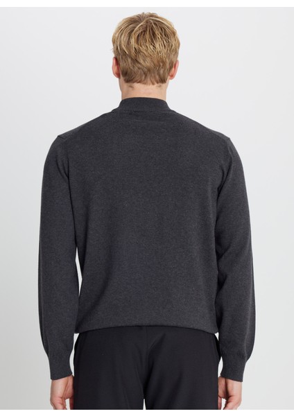 Yarım Italyan Yaka Standart Antrasit Melanj Erkek Kazak ACE043261438_ANM indirimleri