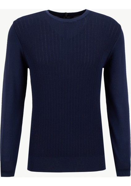 Bisiklet Yaka Standart Lacivert Erkek Kazak ACE049261492_LAC