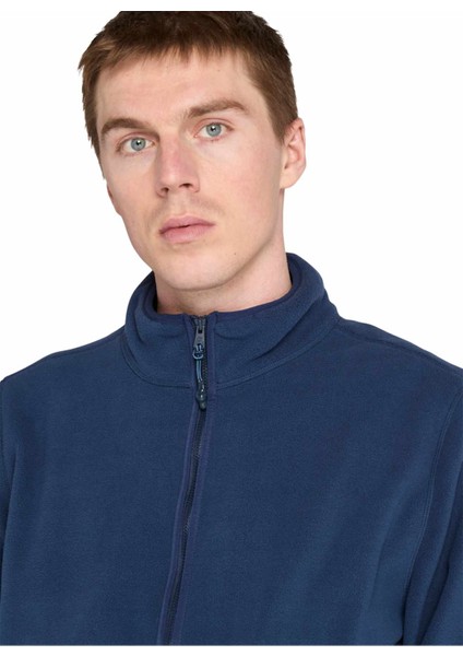 TB0A6HM34511-FULL Zip Polar Fleece Mavi Fermuarlı Regular Fit Erkek Polar Sweatshırt fiyatları