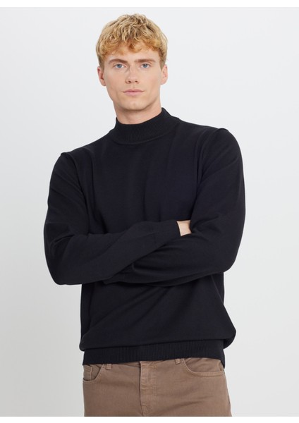 Yarım Balıkçı Yaka Standart Siyah Erkek Kazak ACE043261438_SYH modelleri