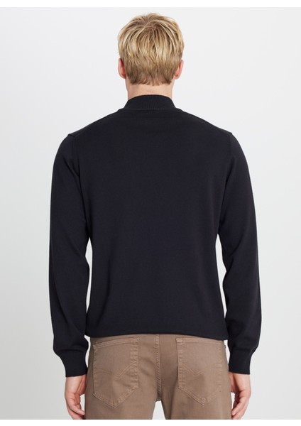 Yarım Balıkçı Yaka Standart Siyah Erkek Kazak ACE043261438_SYH indirimleri