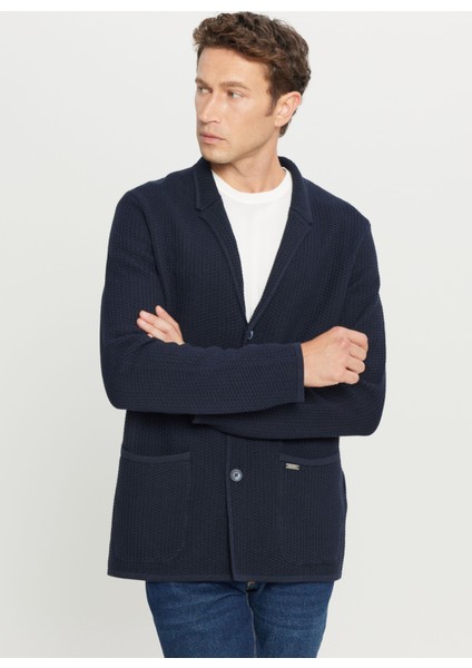 Mono Yaka Standart Lacivert Erkek Kazak ACE049261282_LAC