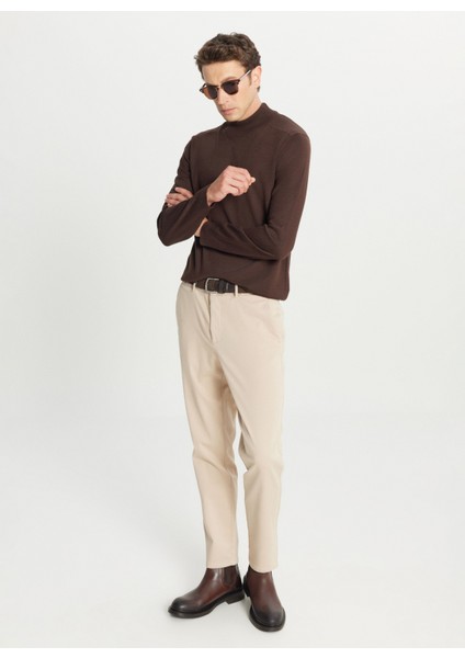 Normal Bel Normal Paça Slim Fit Bej Erkek Pantolon ACE001261371_BEJ