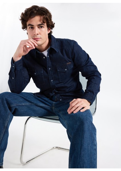 Slim Fit Mavi Erkek Denim Gömlek 261 Lcm 141002 Worner 3 Denım