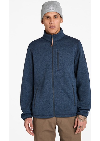 TB0A44T14751-MELANGE Fleece Jacket Mavi Regular Fit Taşlamalı Erkek Ceket