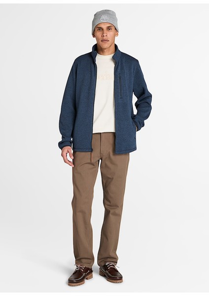 TB0A44T14751-MELANGE Fleece Jacket Mavi Regular Fit Taşlamalı Erkek Ceket fiyatları