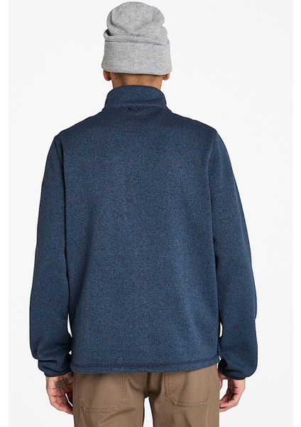 TB0A44T14751-MELANGE Fleece Jacket Mavi Regular Fit Taşlamalı Erkek Ceket indirimleri