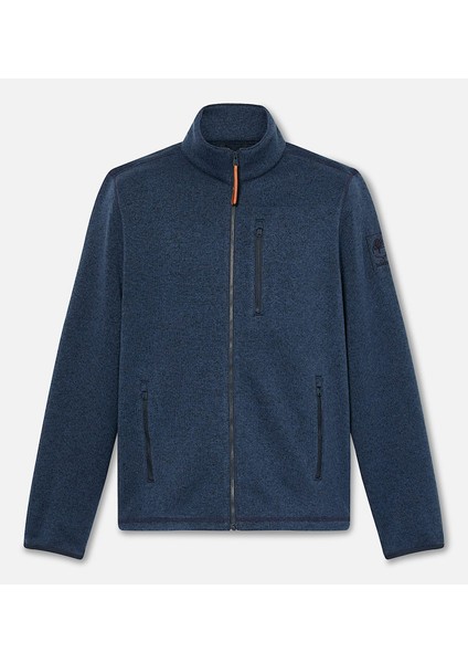 TB0A44T14751-MELANGE Fleece Jacket Mavi Regular Fit Taşlamalı Erkek Ceket