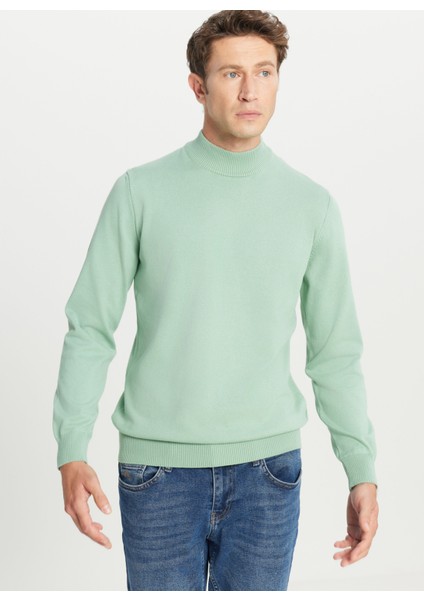 Yarım Balıkçı Yaka Standart Su Yeşili Erkek Kazak ACE043261438_SUY modelleri