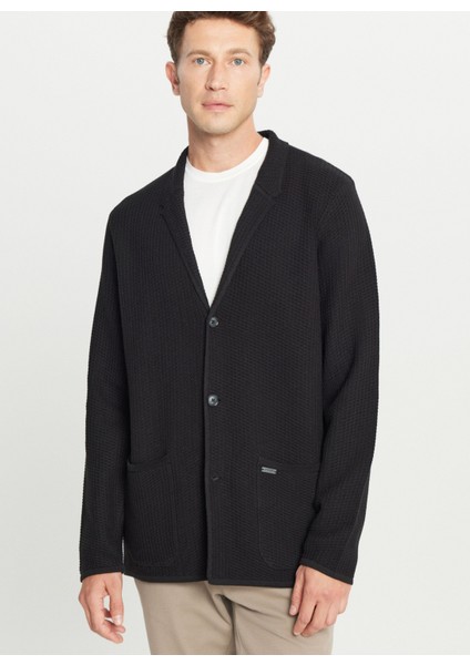 Mono Yaka Standart Siyah Erkek Kazak ACE049261282_SYH