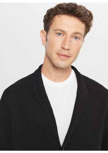 Mono Yaka Standart Siyah Erkek Kazak ACE049261282_SYH fırsatları