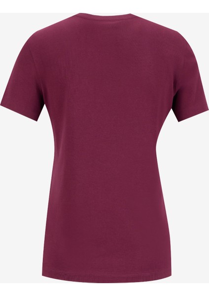 Yuvarlak Yaka Baskılı Kırmızı Kadın T-Shirt Pearls Kadın Regular Fit T-Shirt