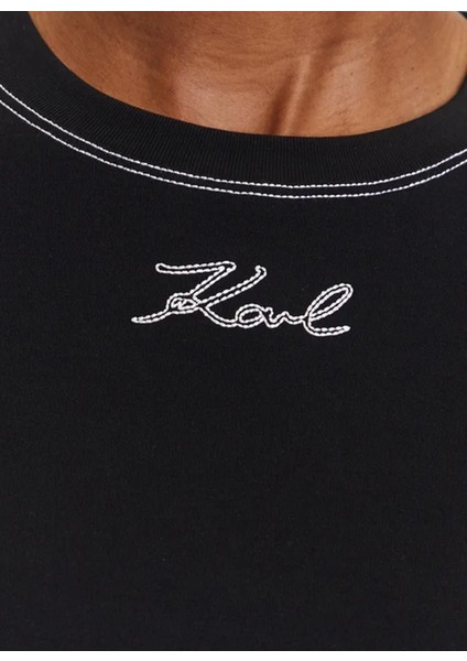 Yuvarlak Yaka Düz Siyah Kadın T-Shirt A3W17019 modelleri