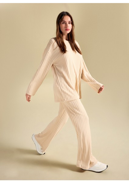 Triko Pantolon, L, Bej modelleri