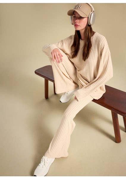 Triko Pantolon, L, Bej indirimleri