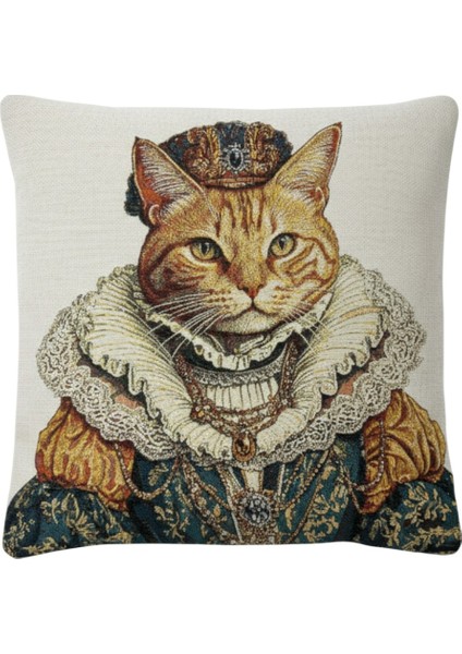 Jakarlı Dokuma Goblen Kırlent Kılıfı – 45X45 cm Biyeli ve Çift Taraflı Dekoratif Yastık