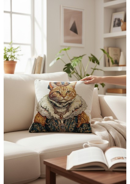 Jakarlı Dokuma Goblen Kırlent Kılıfı – 45X45 cm Biyeli ve Çift Taraflı Dekoratif Yastık fiyatları