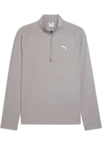 68952220 Traınıng 1/4 Zip Concrete Gri Regular Fit Düz Erkek Gömlek