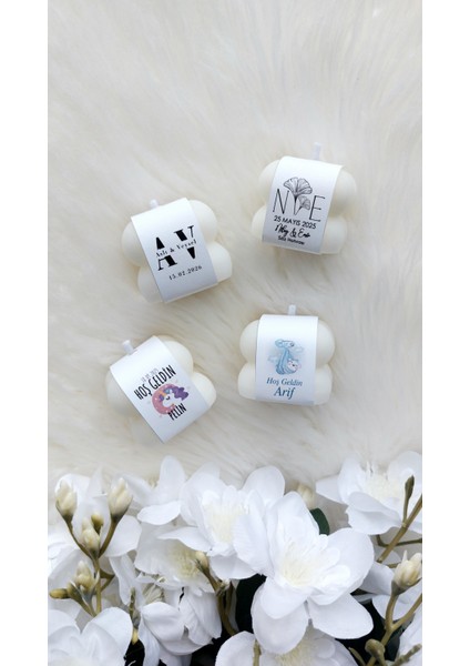 25 Adet Kişiye Özel Bubble Mum Hediyelik – Nişan, Söz, Nikah, Doğum Günü, Yenidoğan, Baby Shower
