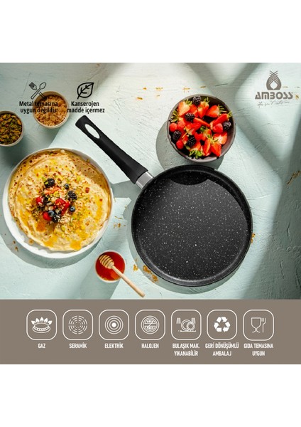 Mocca Granit Kaplama Krep Tavası 26 cm