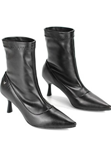 Kadın Kısa Topuklu Streç Bot İnce Topuklu