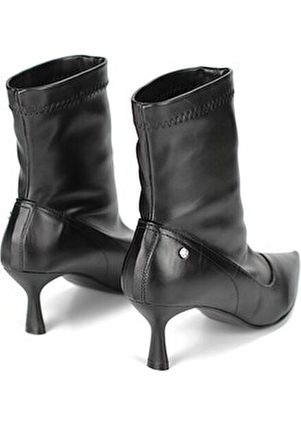 Kadın Kısa Topuklu Streç Bot İnce Topuklu