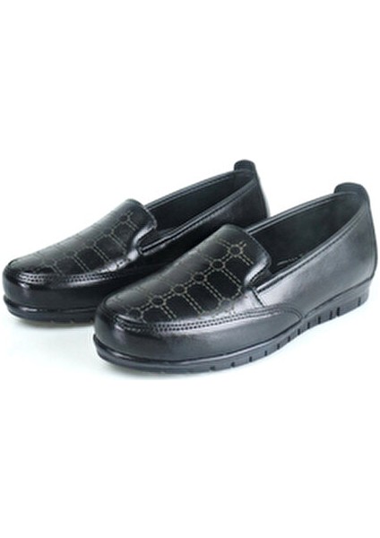 Ortopedik Kadın Günlük Ayakkabı Hakiki Deri Malzeme ile Dolgu Topuk Tasarımı