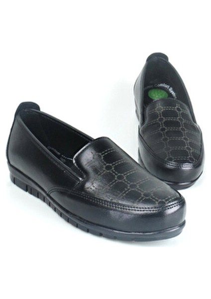 Ortopedik Kadın Günlük Ayakkabı Hakiki Deri Malzeme ile Dolgu Topuk Tasarımı