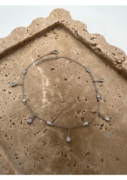 Taşlı Gümüş Halhal