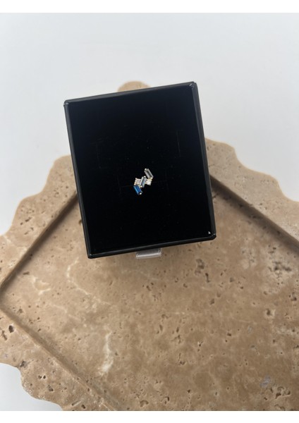 Mavi Baget Taşlı Gümüş Tragus fiyatları
