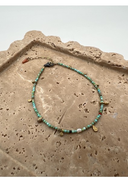 Firuze Taşlı Gümüş Halhal