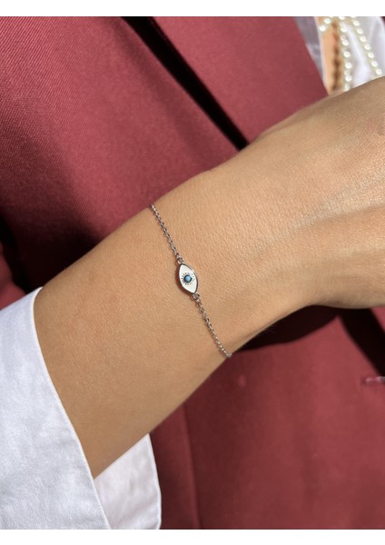 Mineli Gümüş Göz Bileklik