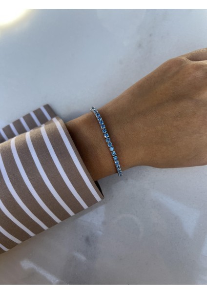 Mavi Gümüş Suyolu Bileklik