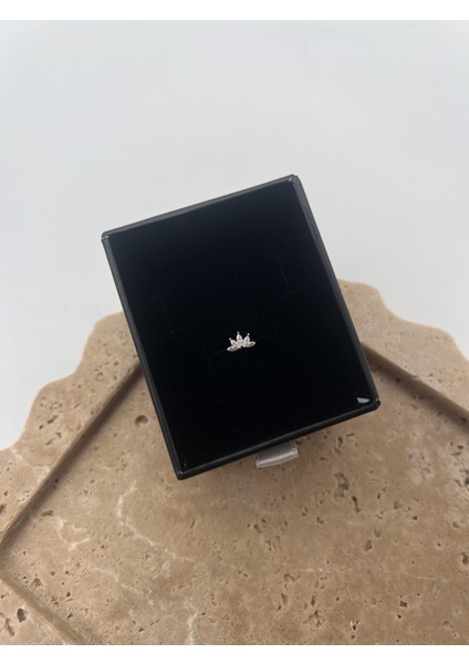 Taş Detaylı Gümüş Tragus