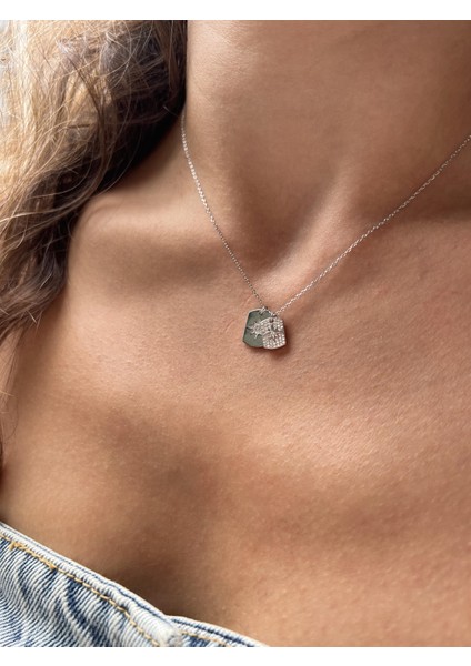 Çift Plakalı Gümüş Kuzey Yıldızı Kolye