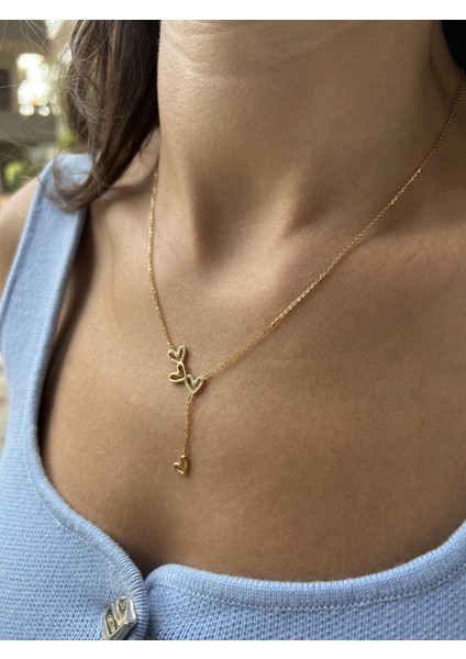 Gümüş Kalpli Y Kolye