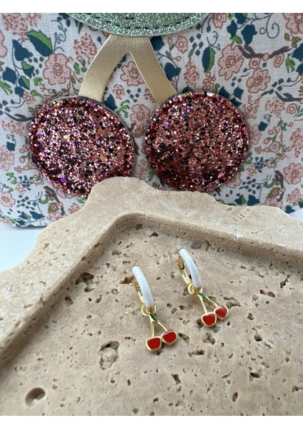 Teps Jewellery Çocuk Gümüş Mineli Sallantılı Küpe