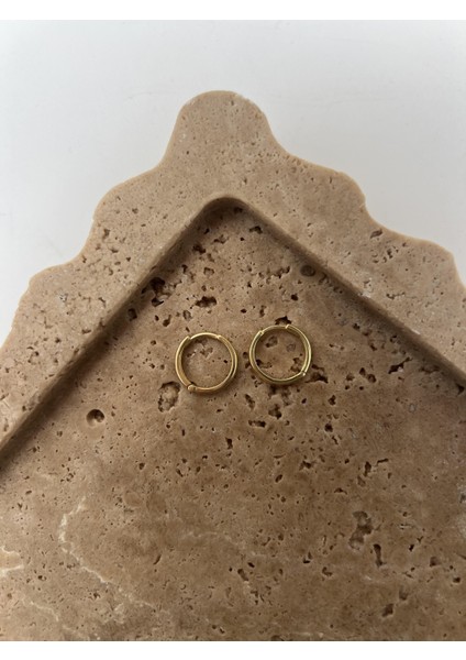 Luna Gümüş Halka Küpe