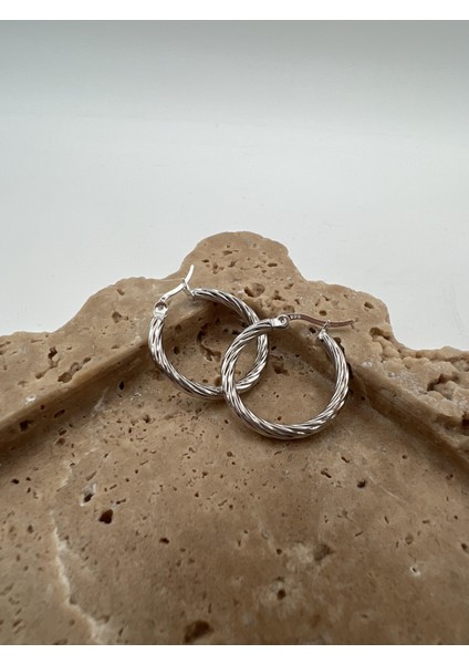 Gümüş Burgu Halka Küpe